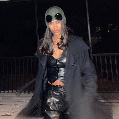 Beanie Hat with Integrated Goggles