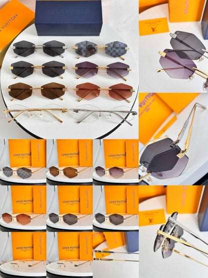 Rimless Geometric Sunglasses