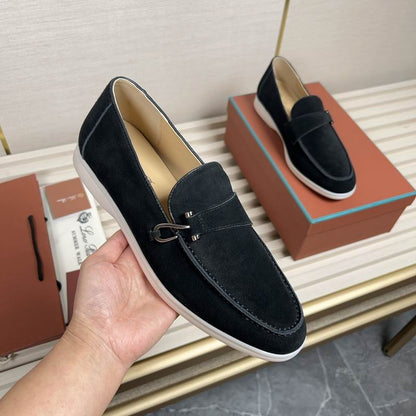 Classic Black Suede Loafers