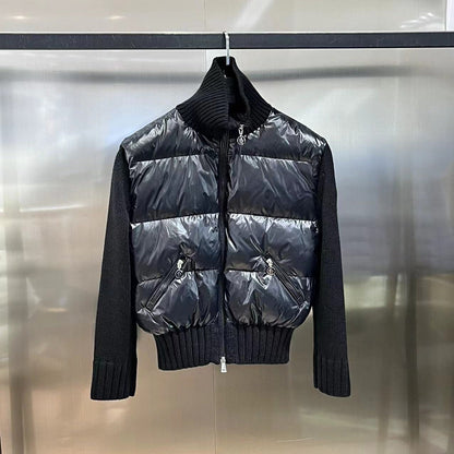 Wool Knit Sleeve Down Jacket